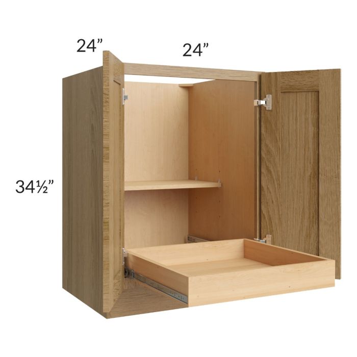 Catalina Toffee 24" Full Height Base Cabinet with 1 Rollout Tray