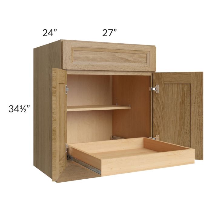 Catalina Toffee 27" Base Cabinet with 1 Rollout Tray