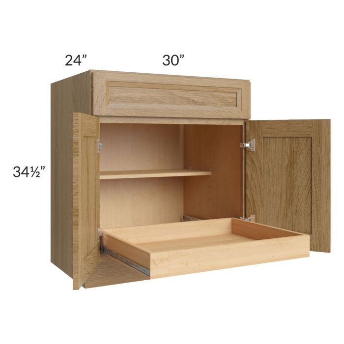 Catalina Toffee 30" Base Cabinet with 1 Rollout Tray