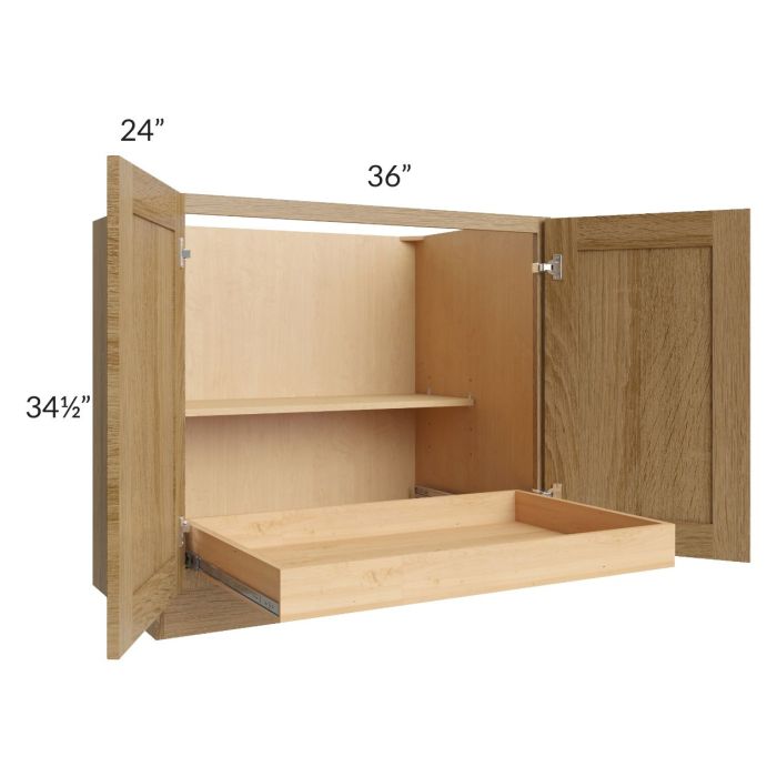 Catalina Toffee 36" Full Height Base Cabinet with 1 Rollout Tray