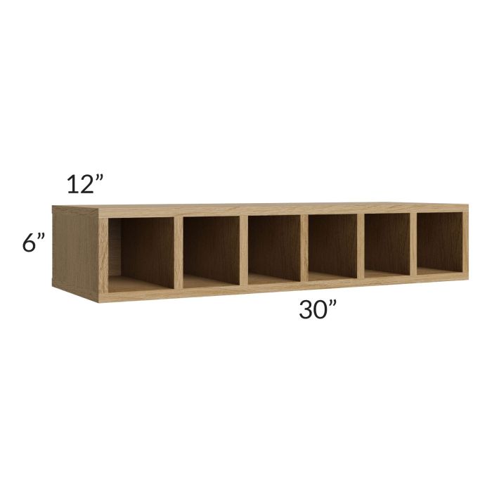 Catalina Toffee 30x6 Wine Cubby Wall Cabinet