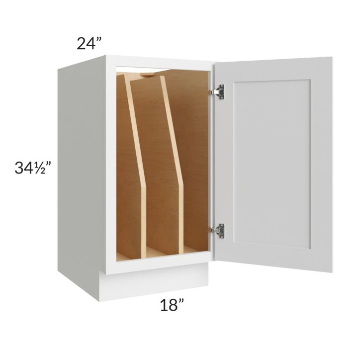 Catalina White 18" Full Height Door Tray Divider Base Cabinet