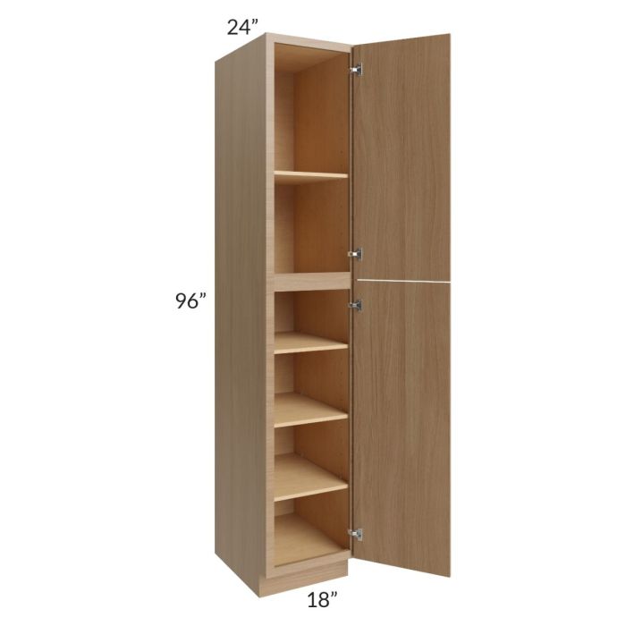 Asheville Rift Oak Shaker 18x96 Wall Pantry Cabinet