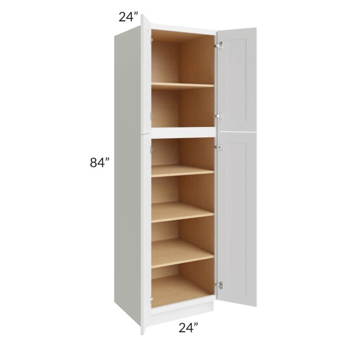 Asheville White Shaker 24x84 Wall Pantry Cabinet