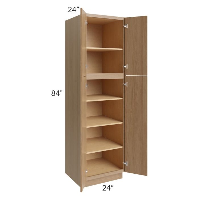 Asheville Rift Oak Shaker 24x84 Wall Pantry Cabinet