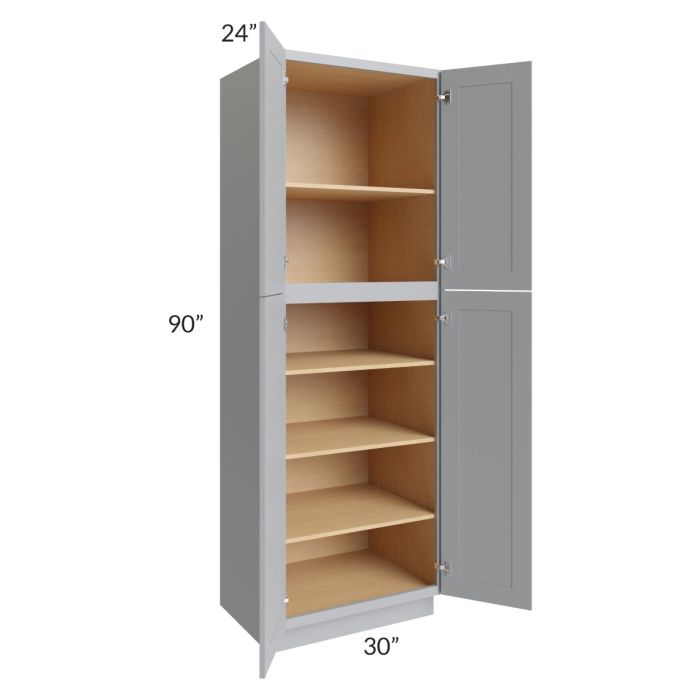 Asheville Grey Shaker 30x90 Wall Pantry Cabinet