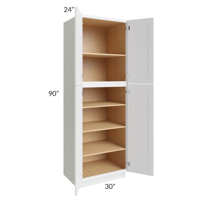 Asheville White Shaker 30x90 Wall Pantry Cabinet