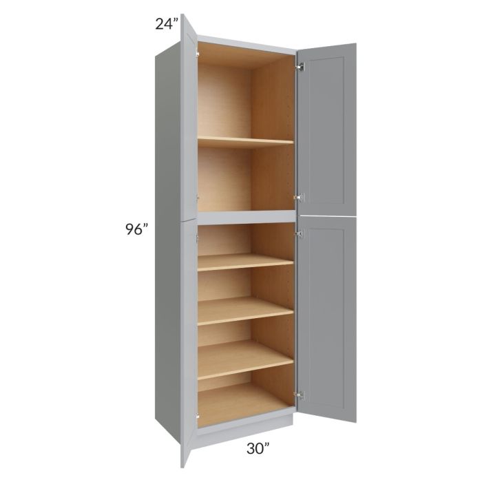 Asheville Grey Shaker 30x96 Wall Pantry Cabinet