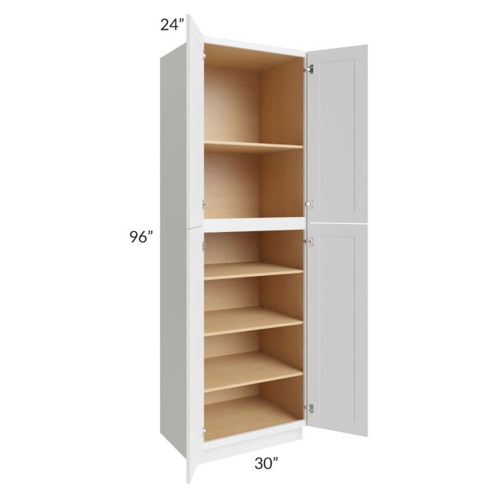 Asheville White Shaker 30x96 Wall Pantry Cabinet
