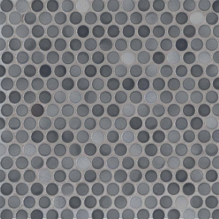 Penny Round Grigio Mix Mosaic Tile
