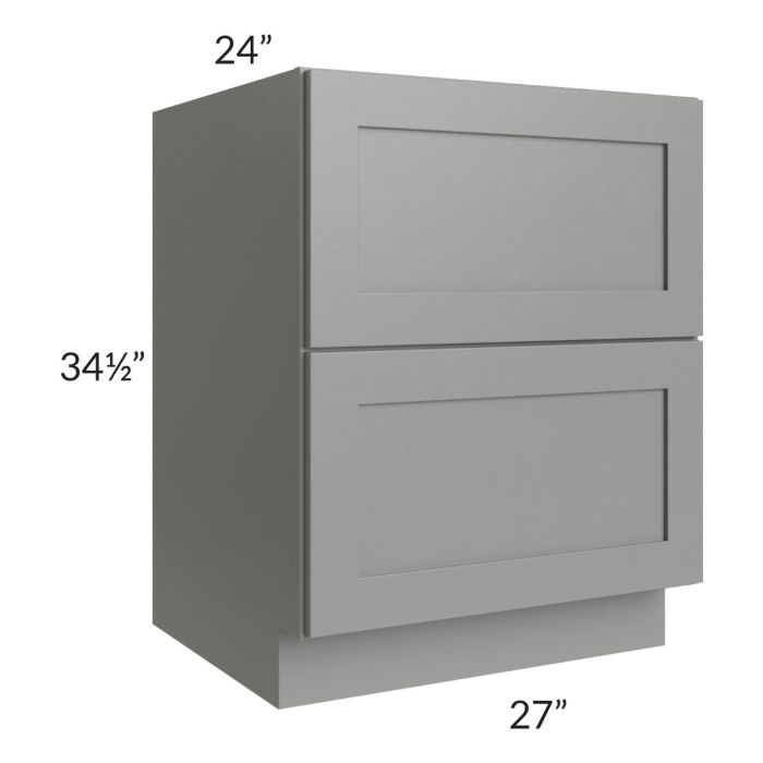 Shale Grey Shaker 27" 2-Drawer Base Cabinet