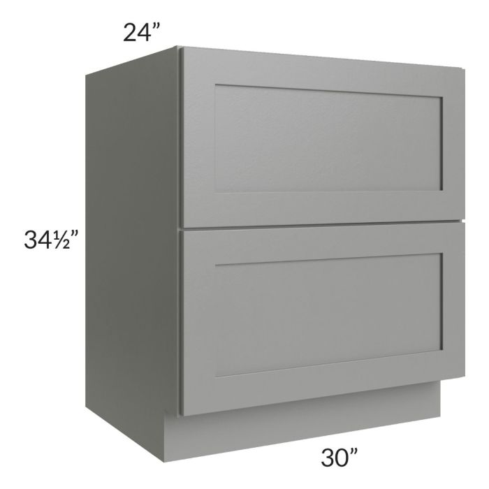 Shale Grey Shaker 30" 2-Drawer Base Cabinet