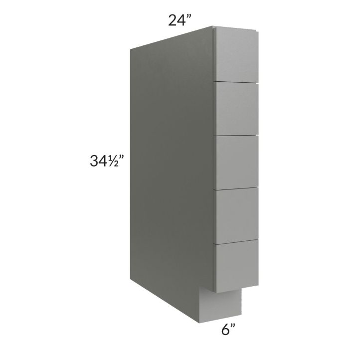Shale Grey Shaker 6" Base Spice Drawer Cabinet