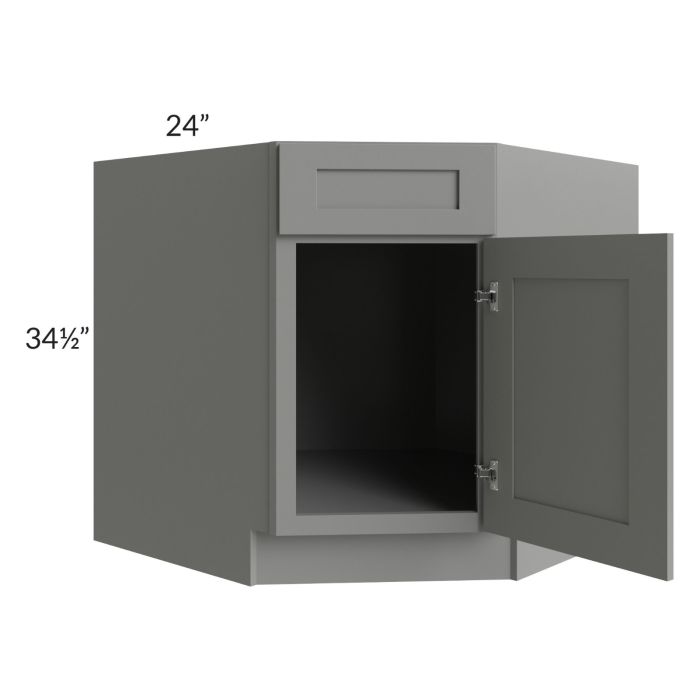Shale Grey Shaker 36" Diagonal Corner Sink Base Cabinet