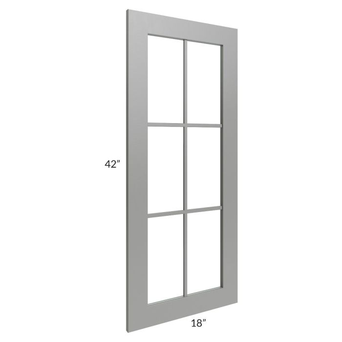 Shale Grey Shaker 18x42 Mullion Glass Door