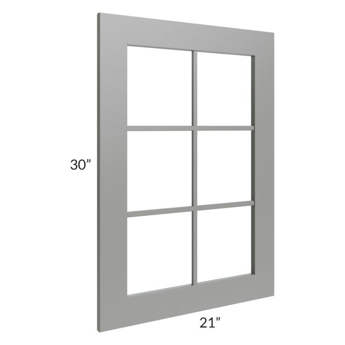 Shale Grey Shaker 21x30 Mullion Glass Door