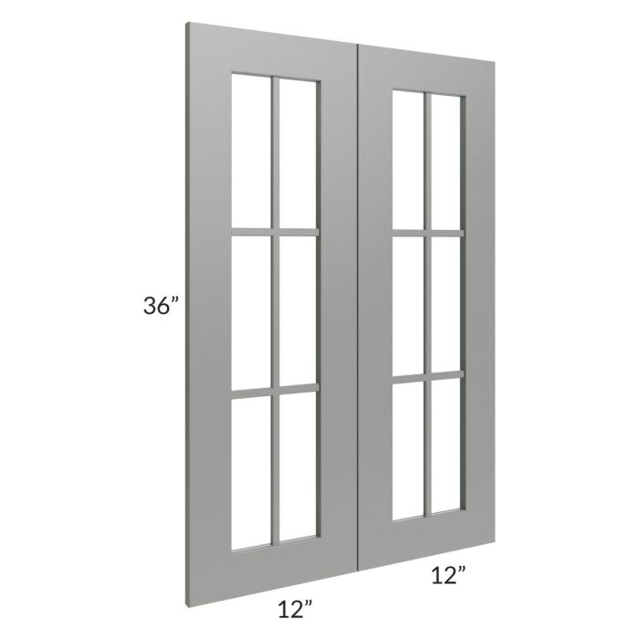 Shale Grey Shaker 24x36 Mullion Glass Door