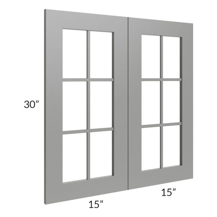 Shale Grey Shaker 30x30 Mullion Glass Door
