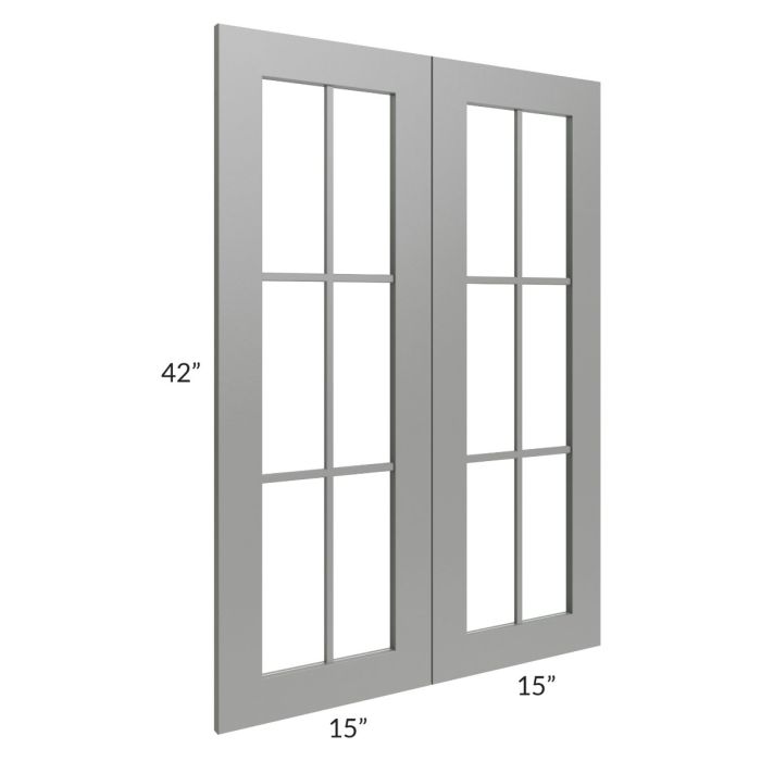 Shale Grey Shaker 30x42 Mullion Glass Door