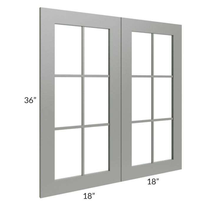Shale Grey Shaker 36x36 Mullion Glass Door