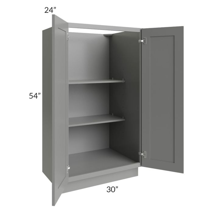 Shale Grey Shaker 30x54 Split Pantry Base Cabinet