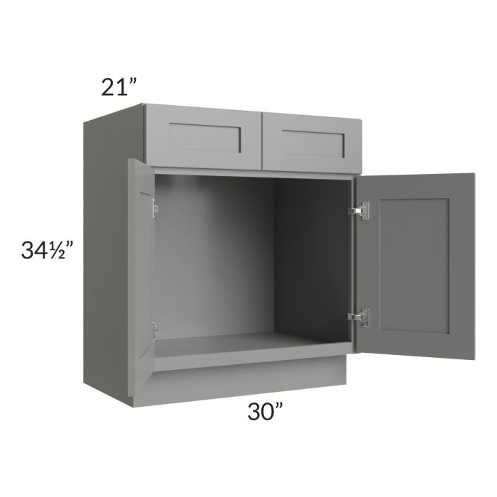 Shale Grey Shaker 30" Vanity Sink Base Cabinet