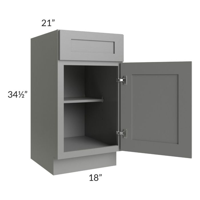 Shale Grey Shaker 18" Vanity Base Cabinet