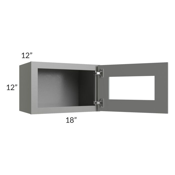 Shale Grey Shaker 18x12 Decorative Wall Cabinet with Plain Glass