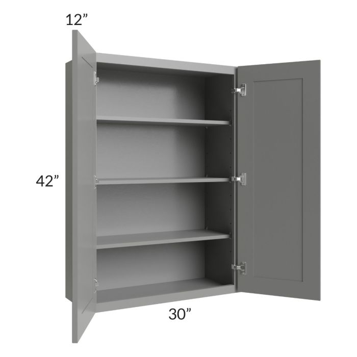 Shale Grey Shaker 30x42 Wall Cabinet