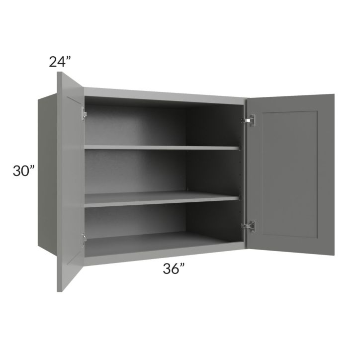Shale Grey Shaker 36x30x24 Split Pantry Wall Cabinet
