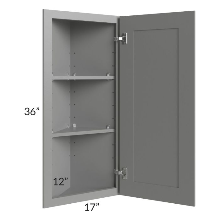 Shale Grey Shaker 12x36 Wall End Angle Cabinet