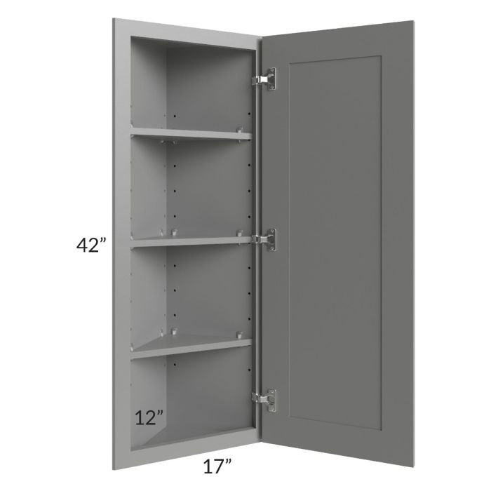 Shale Grey Shaker 12x42 Wall End Angle Cabinet