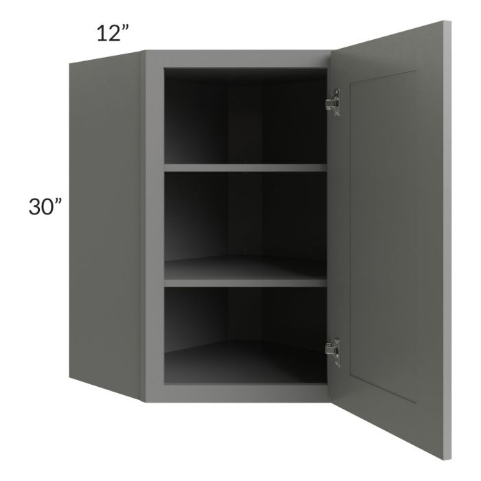 Shale Grey Shaker 24x30 Diagonal Corner Wall Cabinet