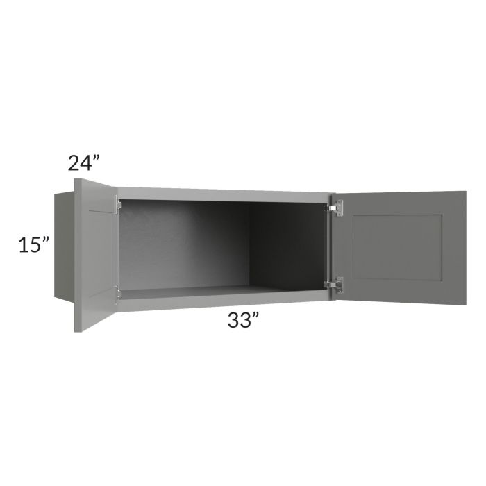 Shale Grey Shaker 33x15x24 Refrigerator Wall Cabinet