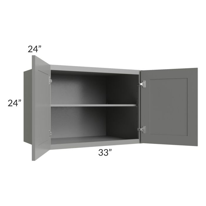 Shale Grey Shaker 33x24x24 Refrigerator Wall Cabinet