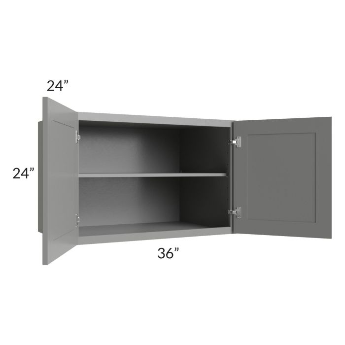 Shale Grey Shaker 36x24x24 Refrigerator Wall Cabinet