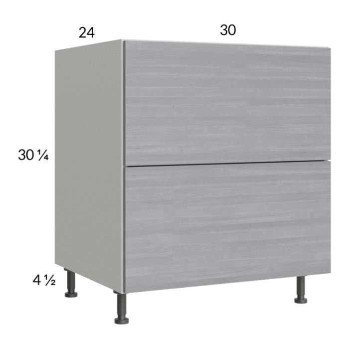 Euro Grey 30" 2-Drawer Range Base Cabinet