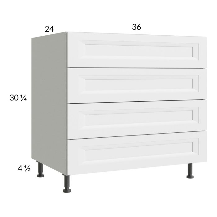 Harbor White 36" 3-Drawer Range Base with 1 False Drawer Front
