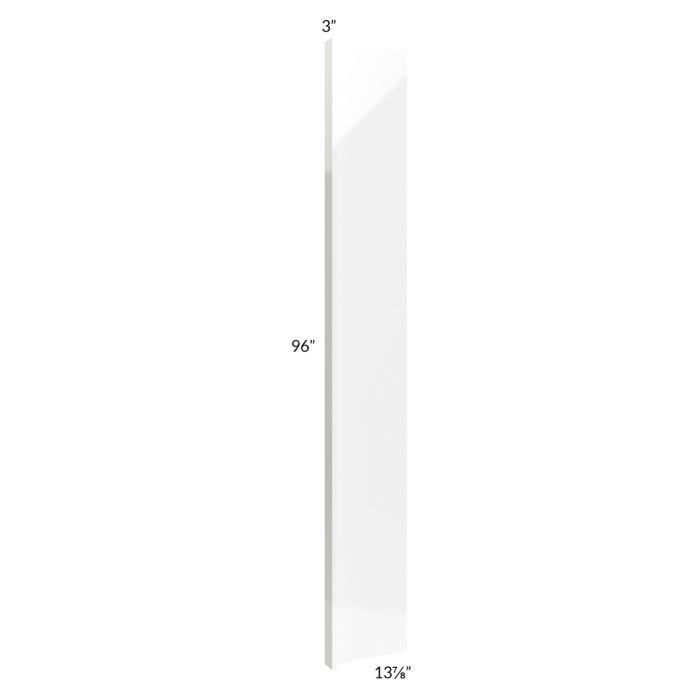 Milan White Gloss 14x96 Refrigerator End Panel with 3" Stile