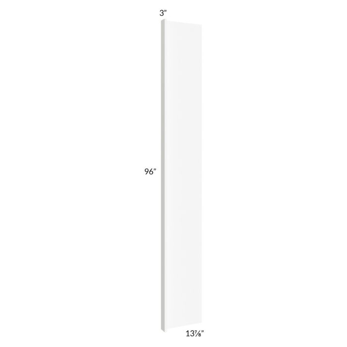 Milan White Matte 14x96 Refrigerator End Panel with 3" Stile