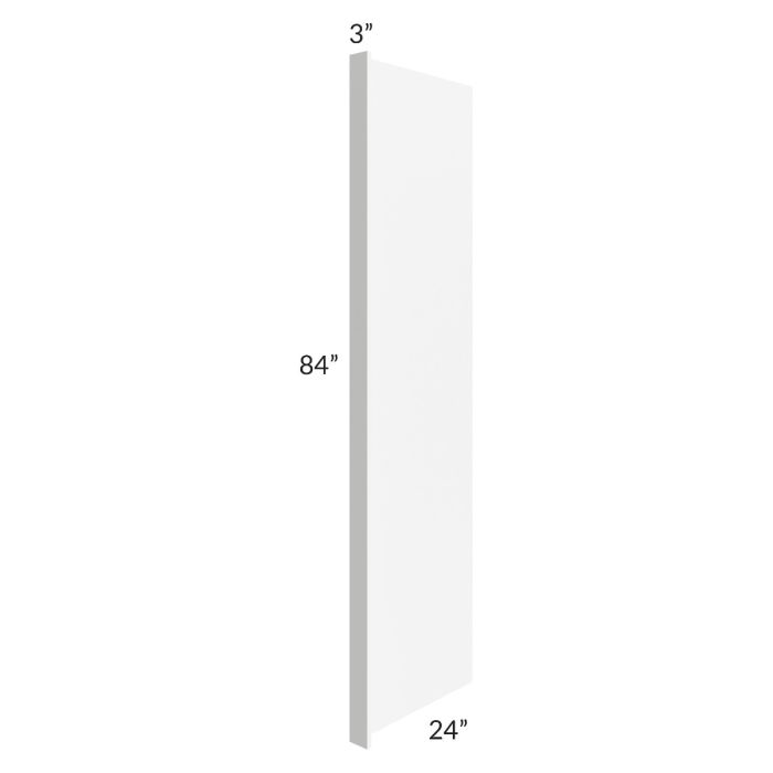 Alpine White Shaker 24x84 Refrigerator End Panel with a 3" Return