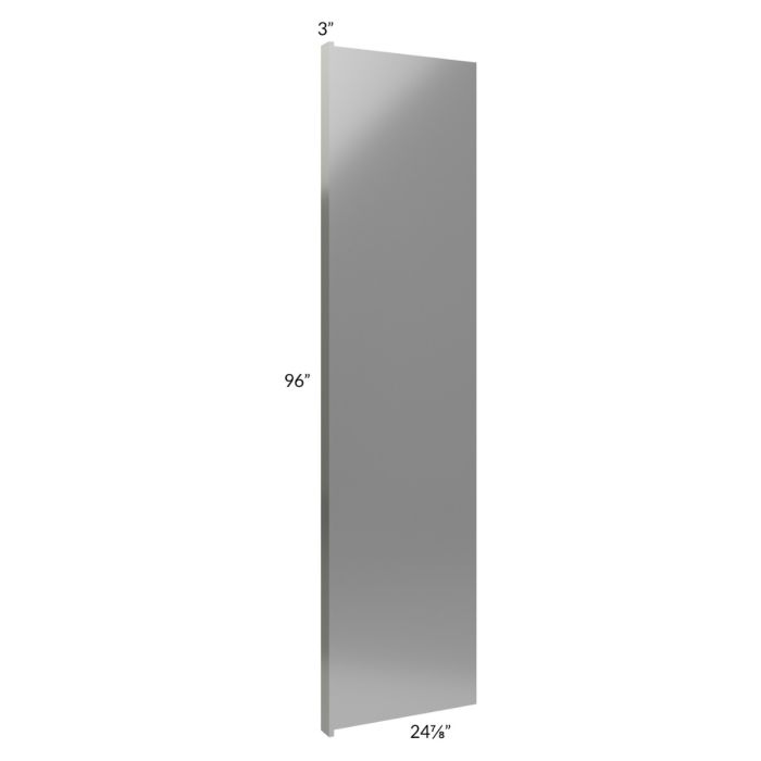 Milan Grey Gloss 25x96 Refrigerator End Panel with 3" Stile