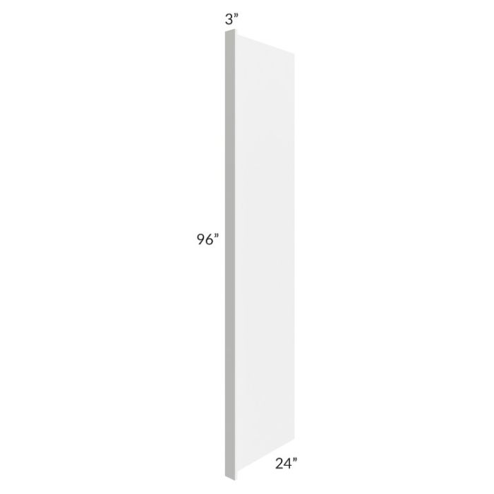 Stratus White 24x96 Refrigerator End Panel with 3" Stile