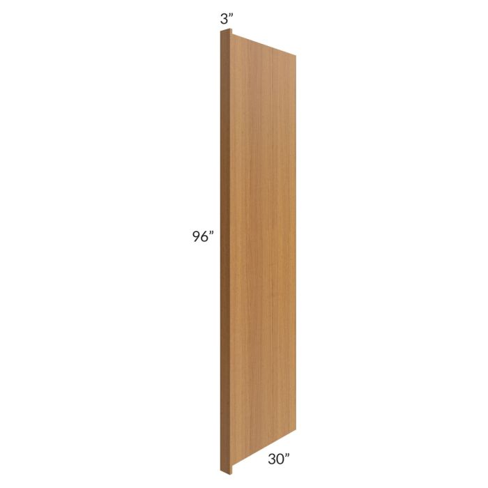 Artisan Walnut Shaker 30x96 Refrigerator End Panel with a 3" Return