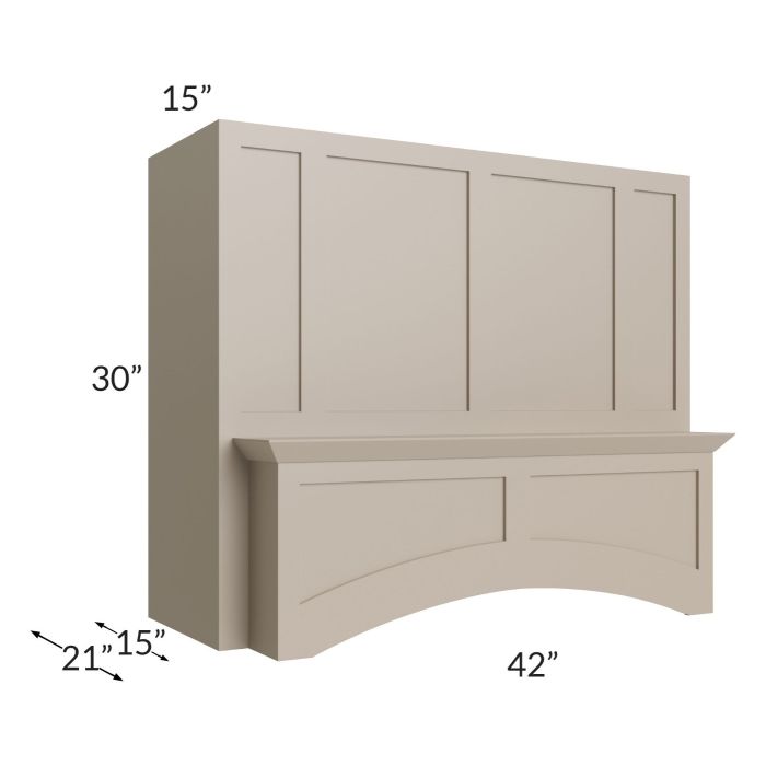 Tuscan Oyster 42" Arched Wood Hood