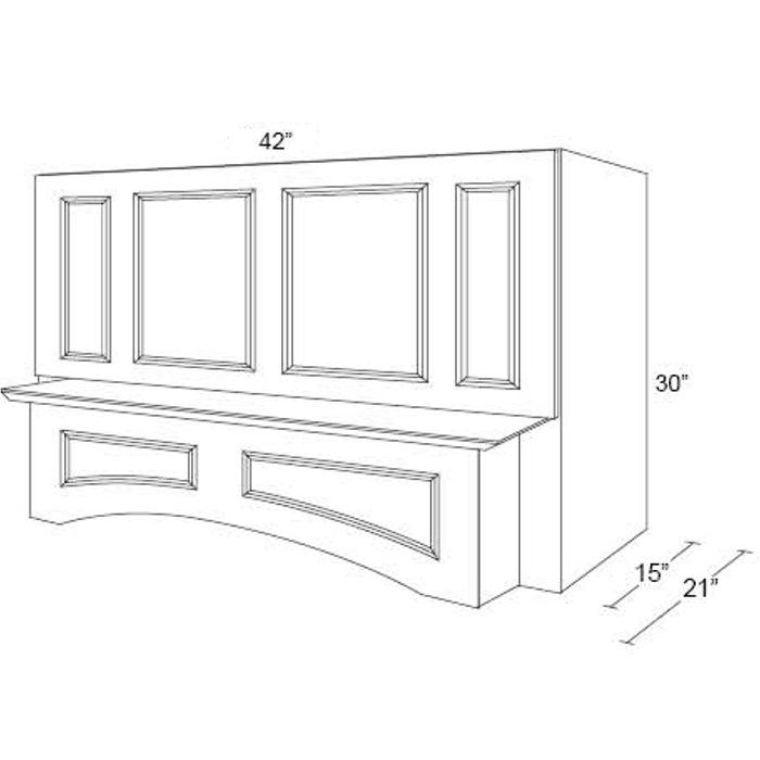 42" Arched Wood Hood