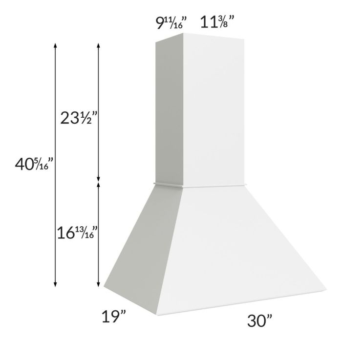 Midtown White Shaker 30" Euro Hood