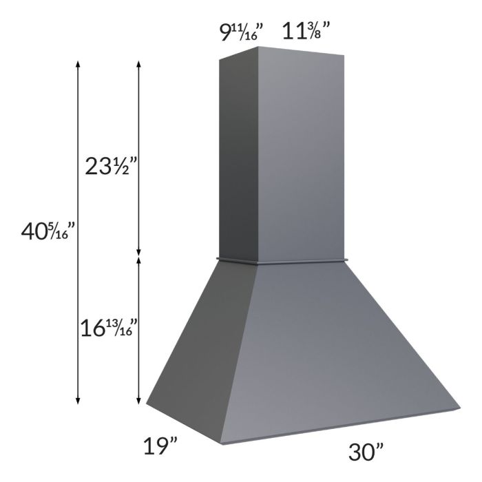 Midtown Indigo Shaker 30" Euro Hood