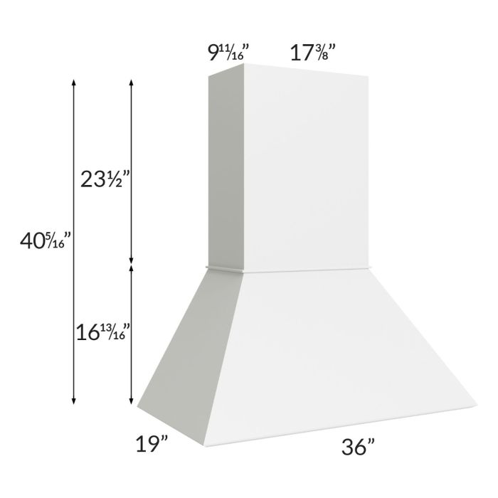 Midtown White Shaker 36" Euro Hood