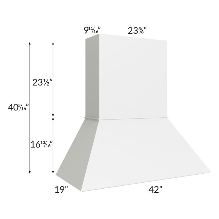 Midtown White Shaker 42" Euro Hood